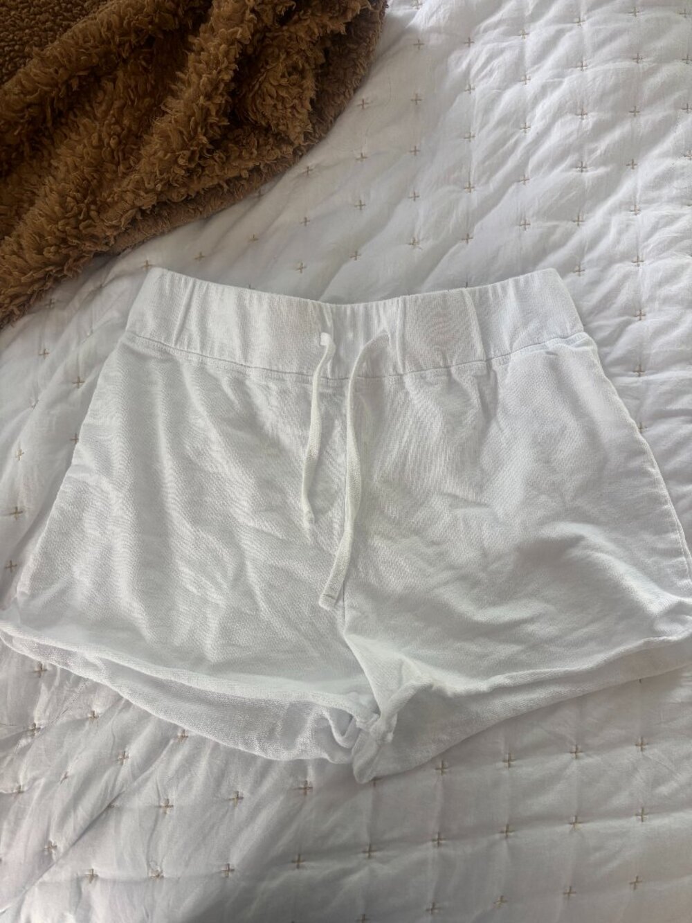 James Perse White Terry Lounge Shorts